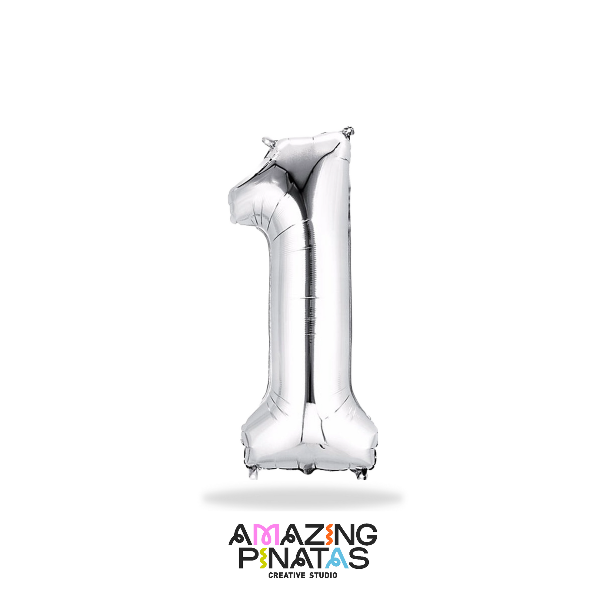 Metallic Silver Number Mylar Foil Balloons 34 Inch | 1 | Amazing Pinatas