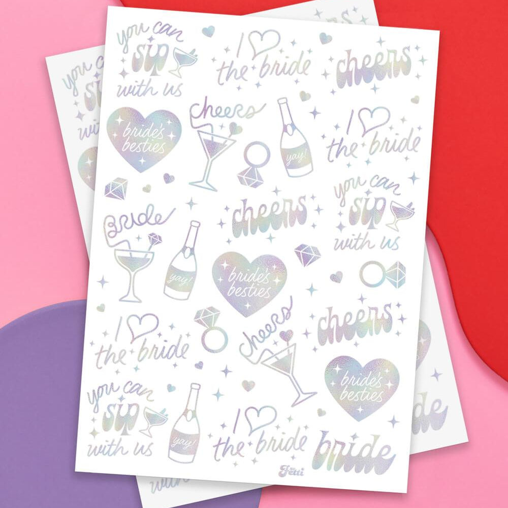 
                  
                    Bride's Besties Tats - 40 foil temporary tattoos
                  
                