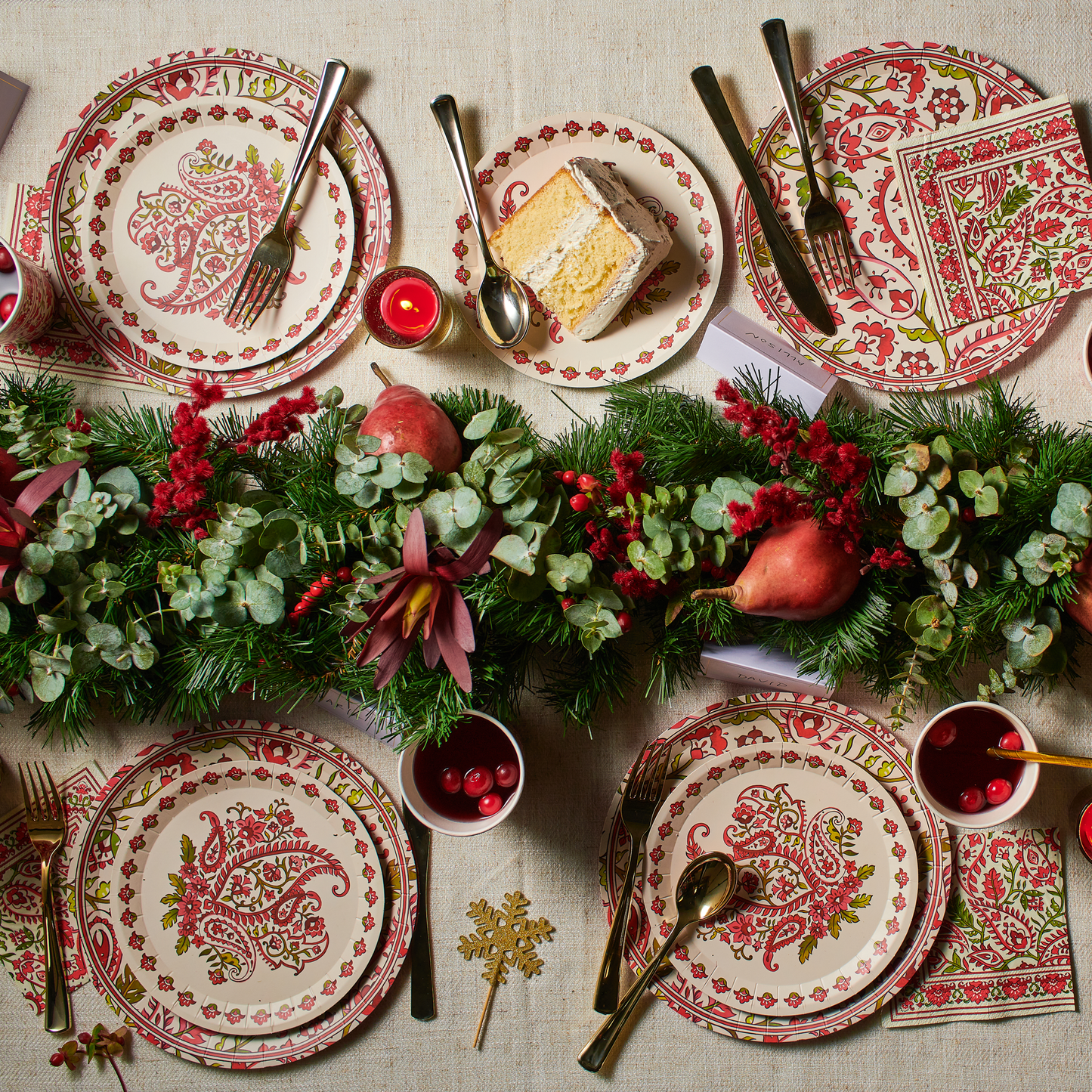 Festive Paisley Cups (10 per pack)