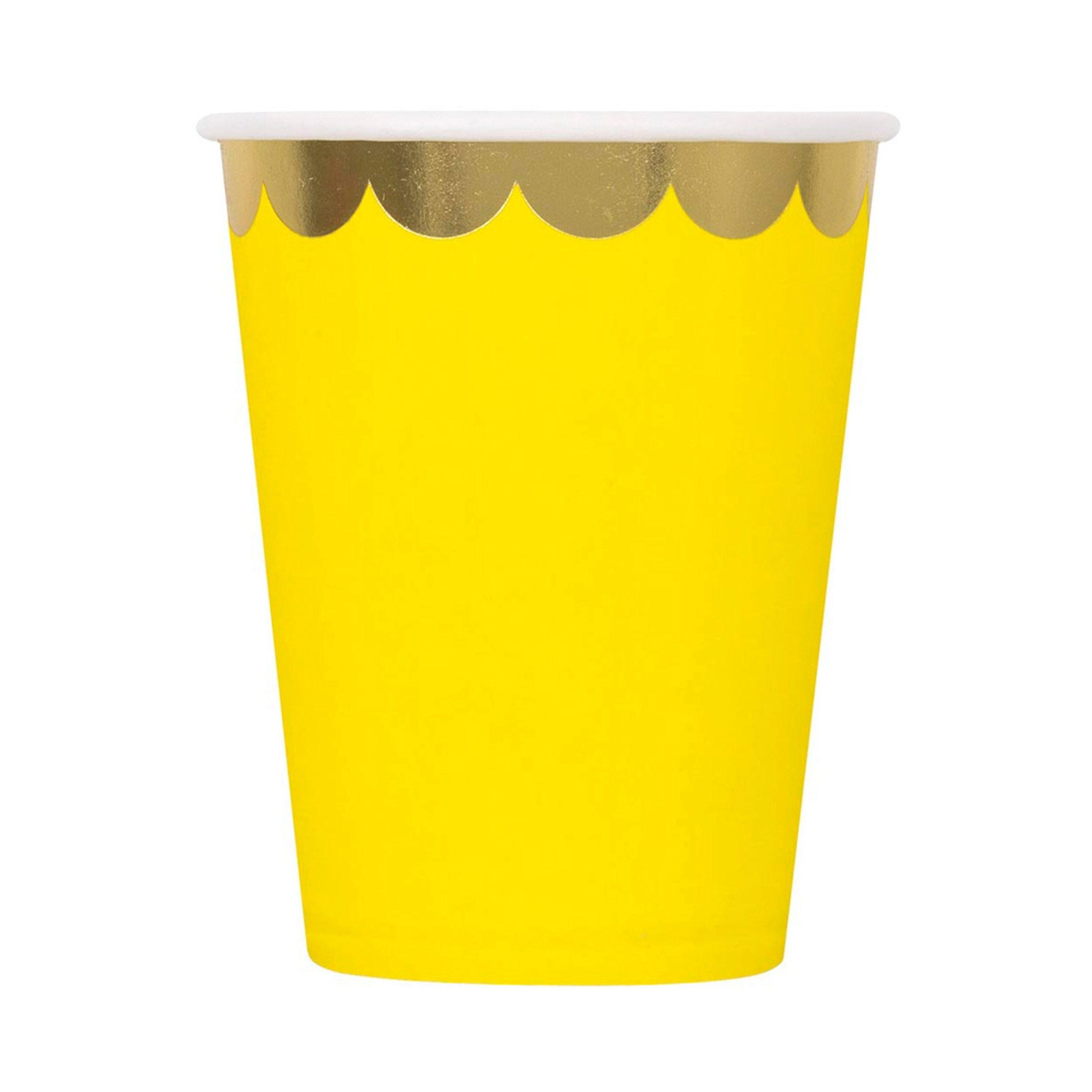 Assorted Color Scalloped Edge Birthday Party 12 oz Beverage Cups, Pack of 12 - Amazing Pinatas 