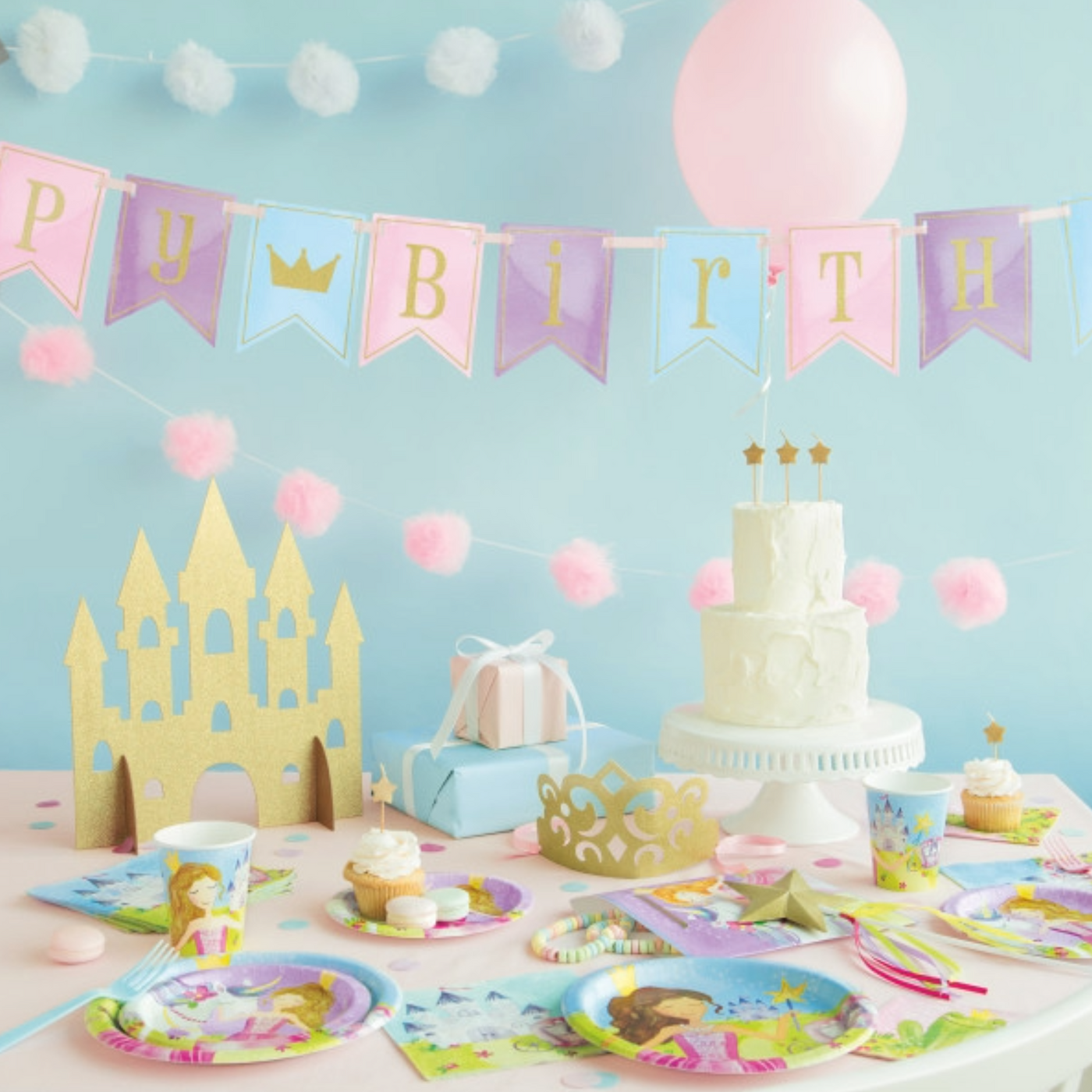 Princess Birthday Party Gold Glitter Table Centerpiece - Amazing Pinatas 