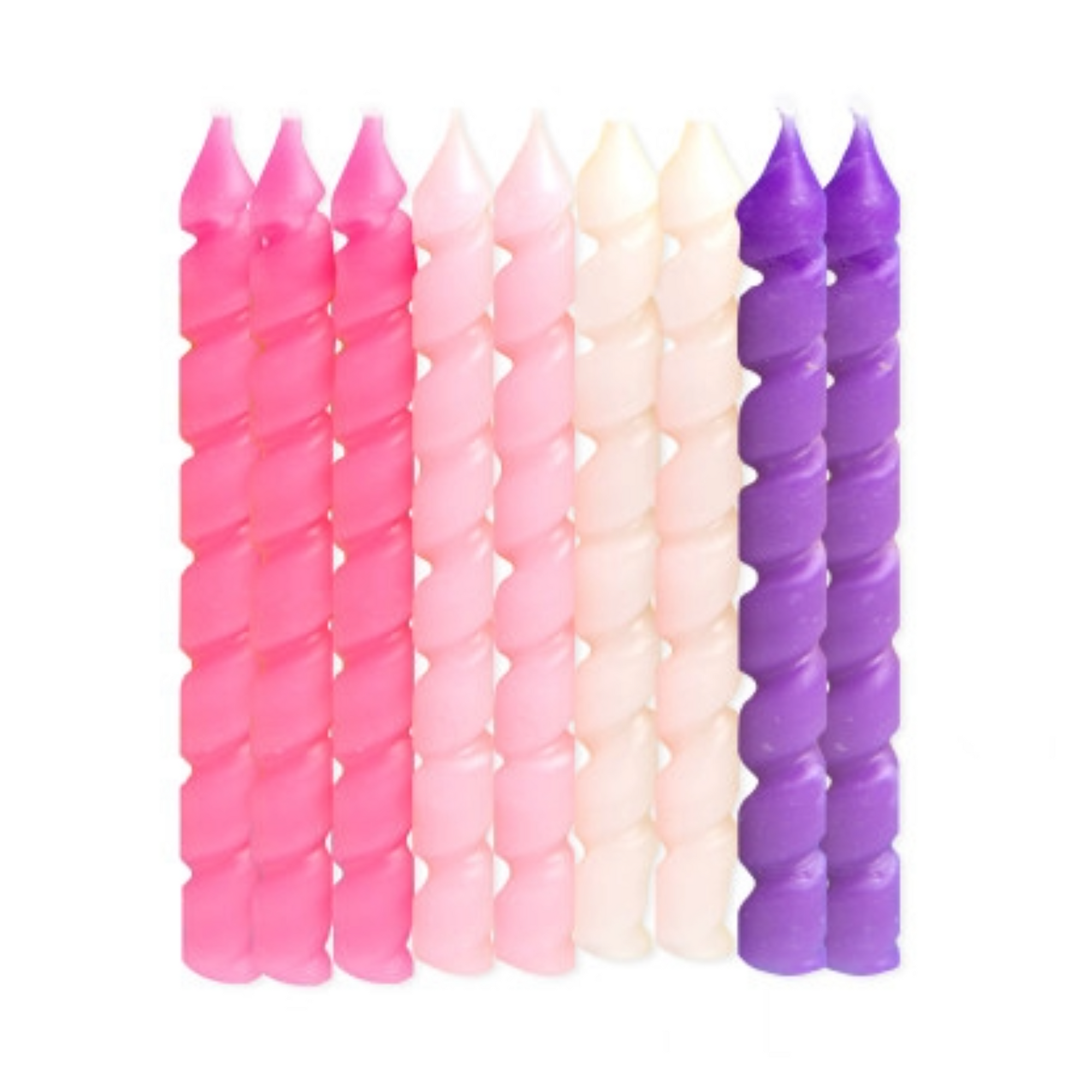 Pink and Purple Spiral Birthday Party Candles, Pack of 10 - Amazing Pinatas 