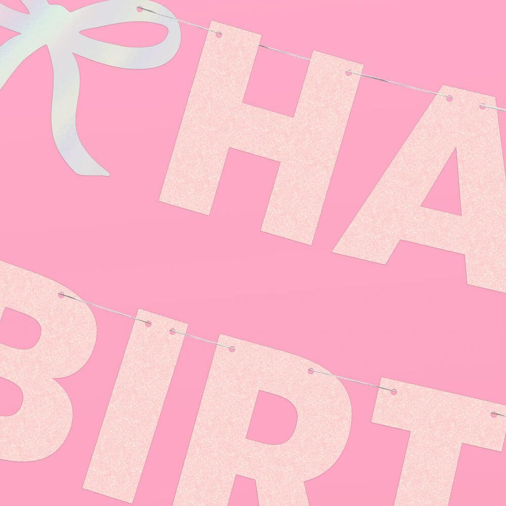 
                  
                    Birthday Bow Banner - foil + glitter banner
                  
                