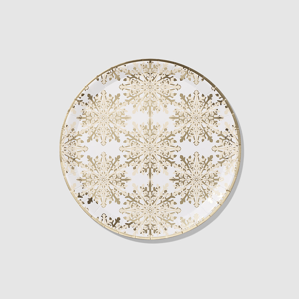 Golden Snowflake Large Plates (10 per pack)