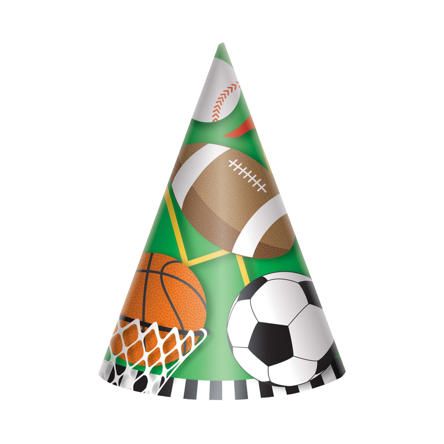 All Star Sports Birthday Party Hats, Pack of 8 | Amazing Pinatas