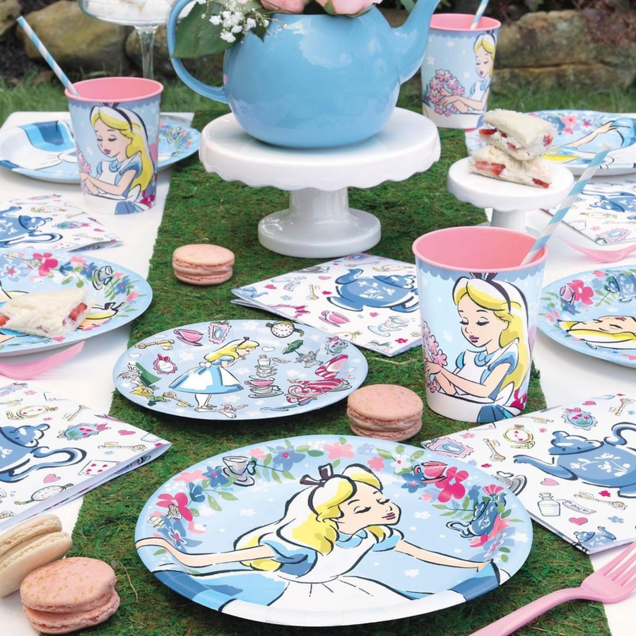 Alice in Wonderland Disney Birthday Party Dessert Plates, Pack of 8 - Amazing Pinatas 