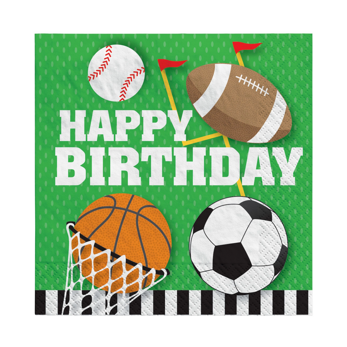 All Star Sports Birthday Party Beverage Napkins, Pack of 16 | Amazing Pinatas