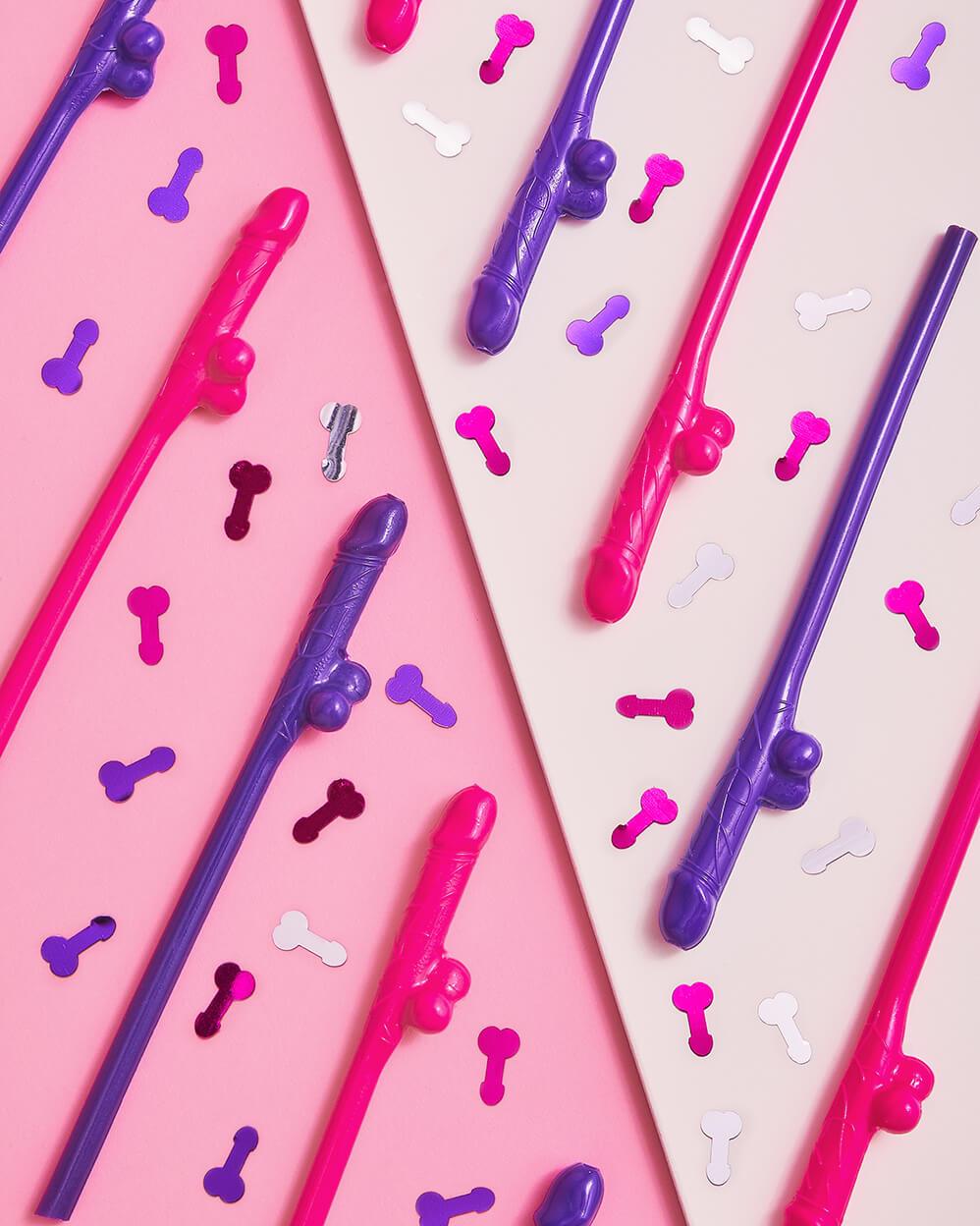 Same Straw Forever - 30 penis straws + confetti