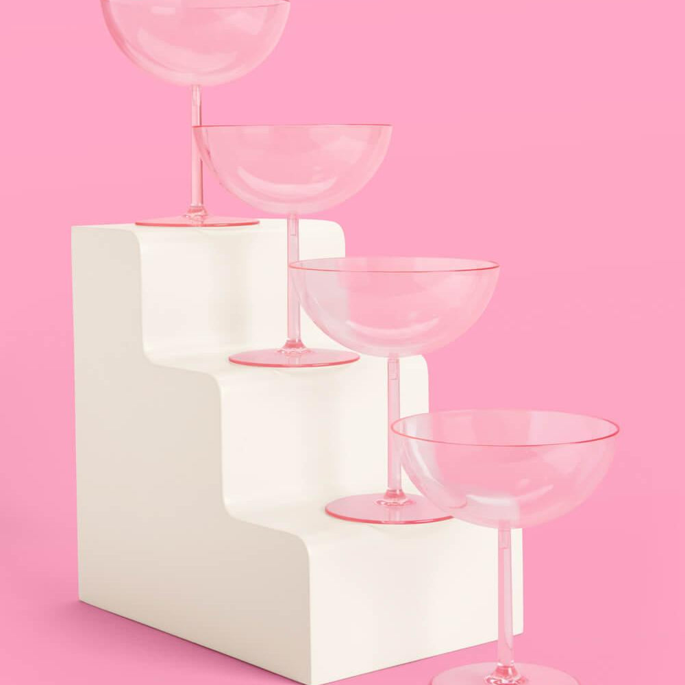 Cute Coupe Set - 4 plastic glasses