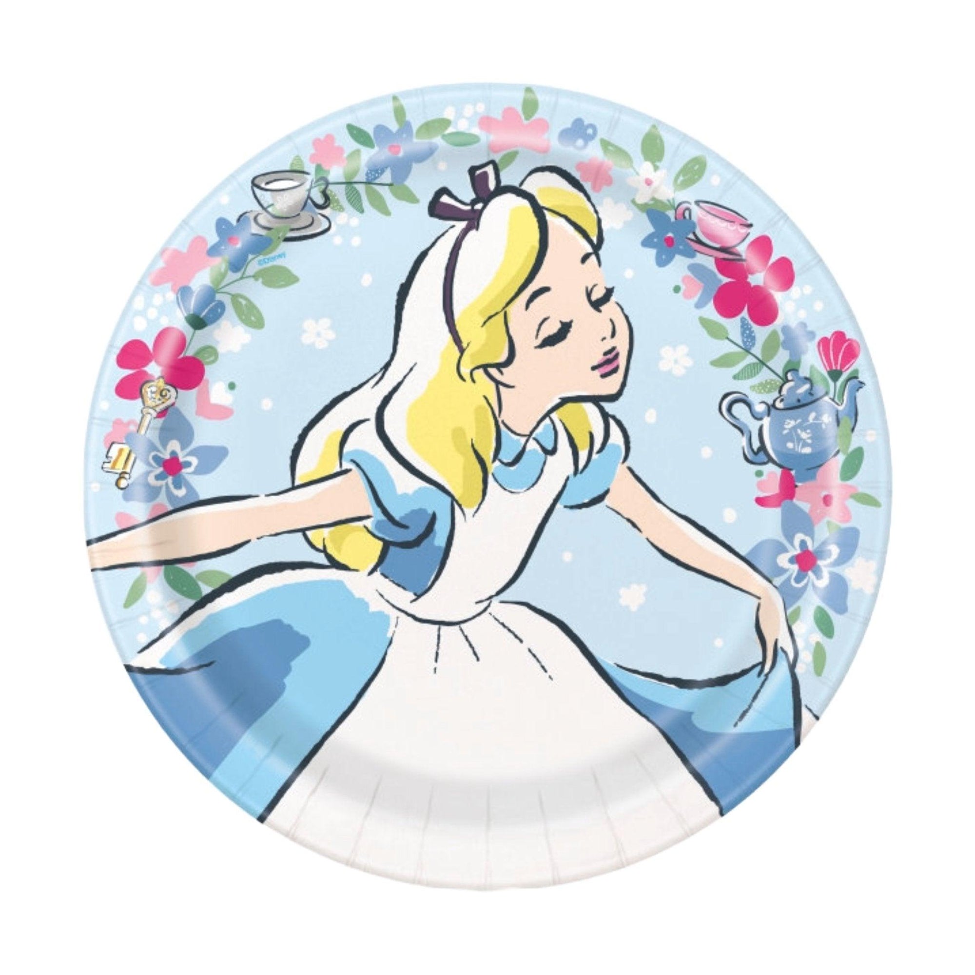 Alice in Wonderland Disney Birthday Party Dinner Plates, Pack of 8 | Amazing Pinatas 