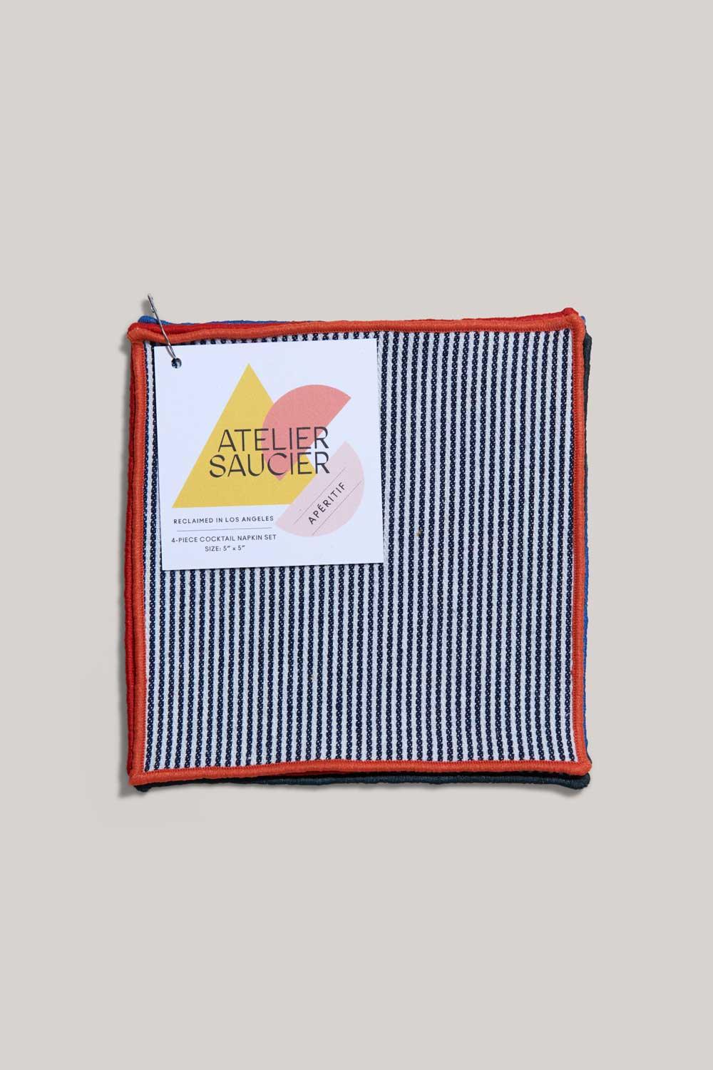 Americana Stripe Cocktail Napkins | Set of 4 | Amazing Pinatas 