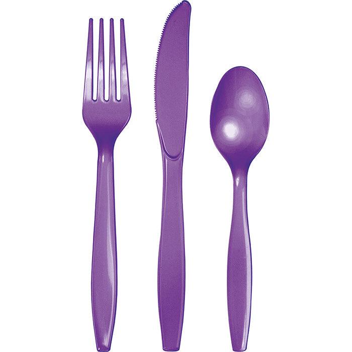 Amethyst Purple Assorted Plastic Cutlery, 24 ct | Amazing Pinatas 