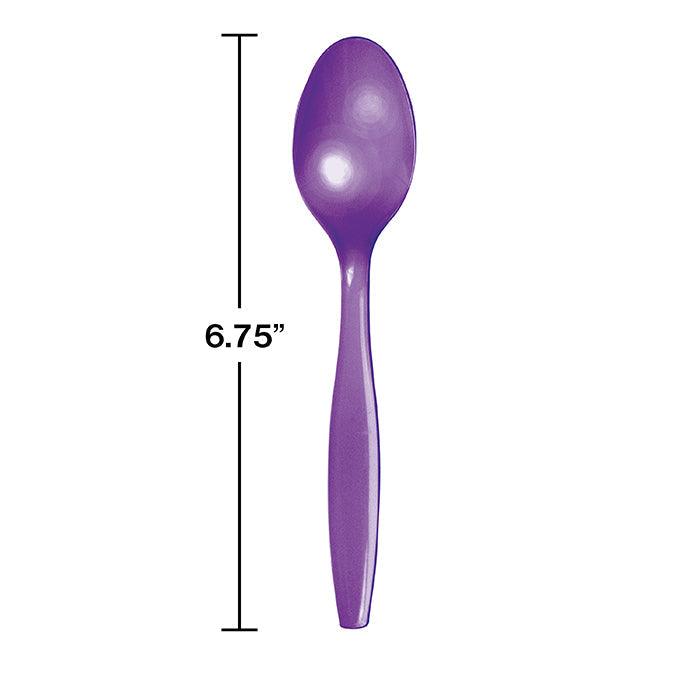 Amethyst Purple Plastic Spoons, 24 ct | Amazing Pinatas 