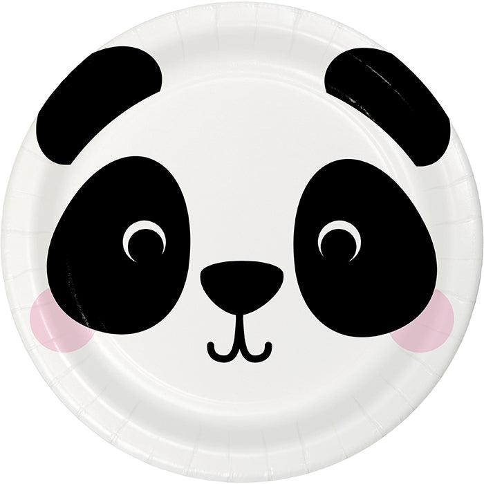 Animal Faces Dessert Plate, Panda 8ct | Amazing Pinatas 