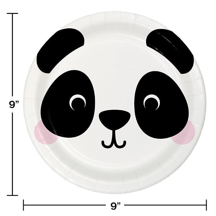 Animal Faces Dinner Plate, Panda 8ct | Amazing Pinatas 
