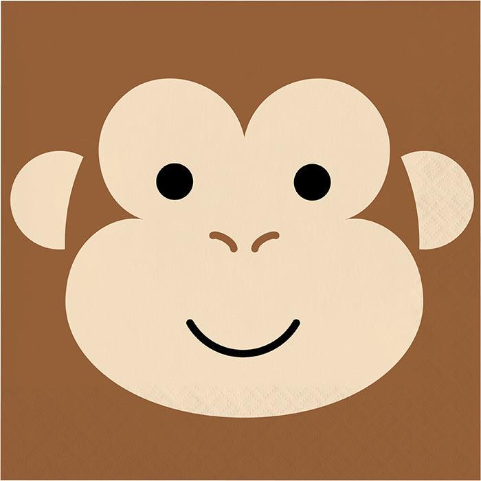 Animal Faces Luncheon Napkin, Monkey 16ct | Amazing Pinatas 