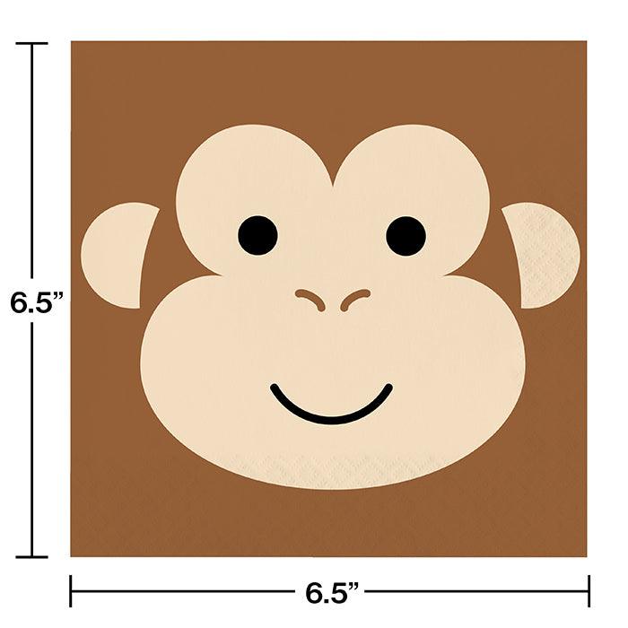 Animal Faces Luncheon Napkin, Monkey 16ct | Amazing Pinatas 