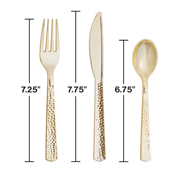 Assorted Cutlery, Gold Hammered, 24 ct | Amazing Pinatas 