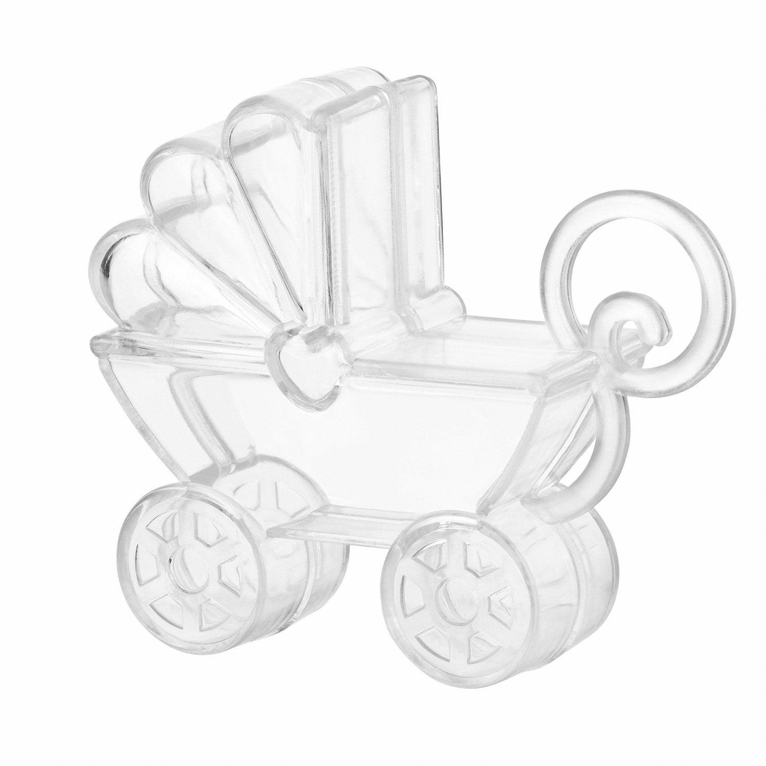 Baby Carriage Shaped Acrylic Candy Boxes 24 Pack 2.75"X2.75"X0.71" | Amazing Pinatas 