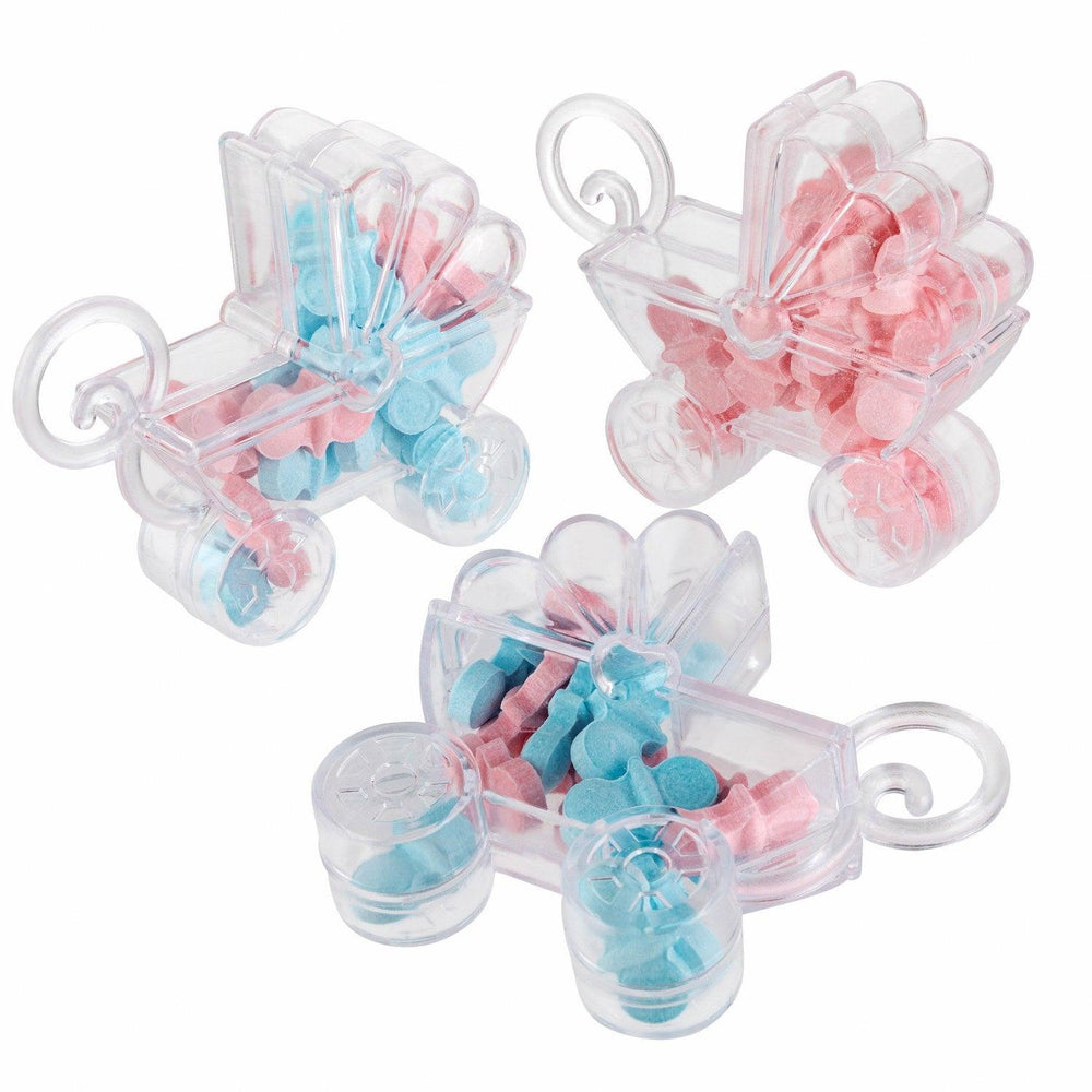 
                  
                    Baby Carriage Shaped Acrylic Candy Boxes 24 Pack 2.75"X2.75"X0.71" | Amazing Pinatas 
                  
                