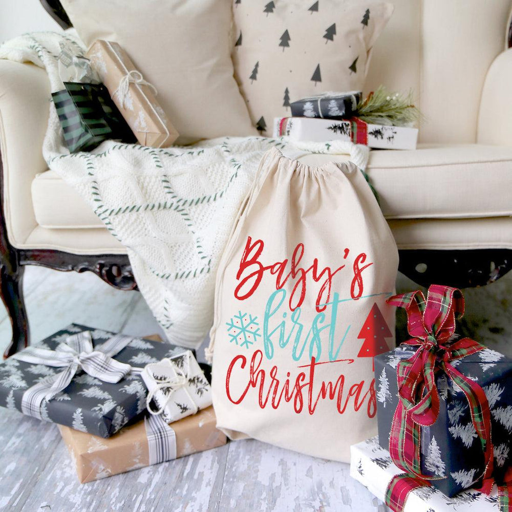 
                  
                    Baby's First Christmas Cotton Canvas Santa Sack | Amazing Pinatas 
                  
                