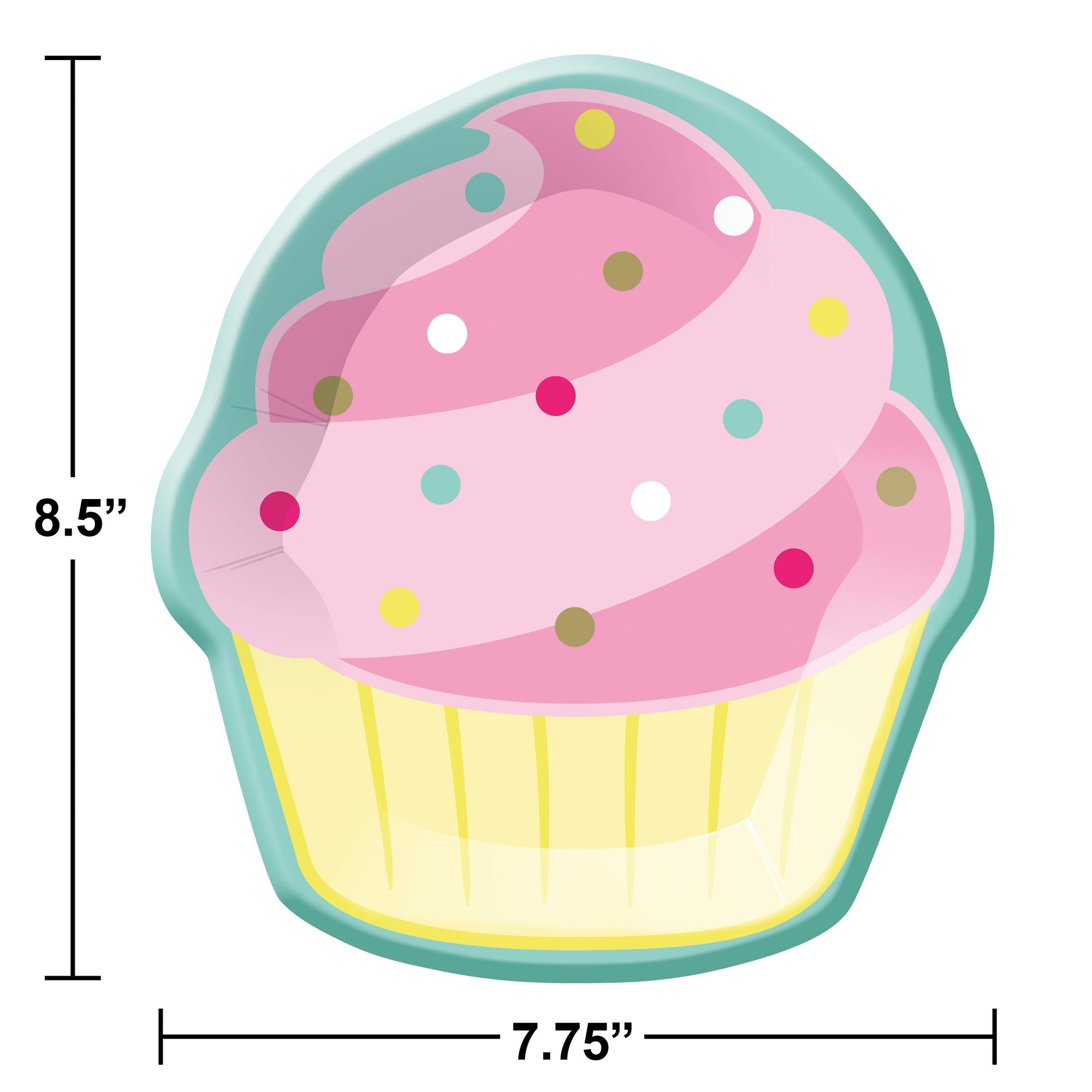 Bakery Sweets Cupcake Shaped Plate (8/Pkg) | Amazing Pinatas 