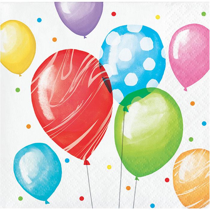 Balloon Bash Beverage Napkin 16ct | Amazing Pinatas 