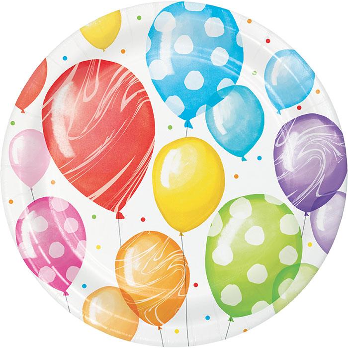 Balloon Bash Dessert Plate 8ct | Amazing Pinatas 