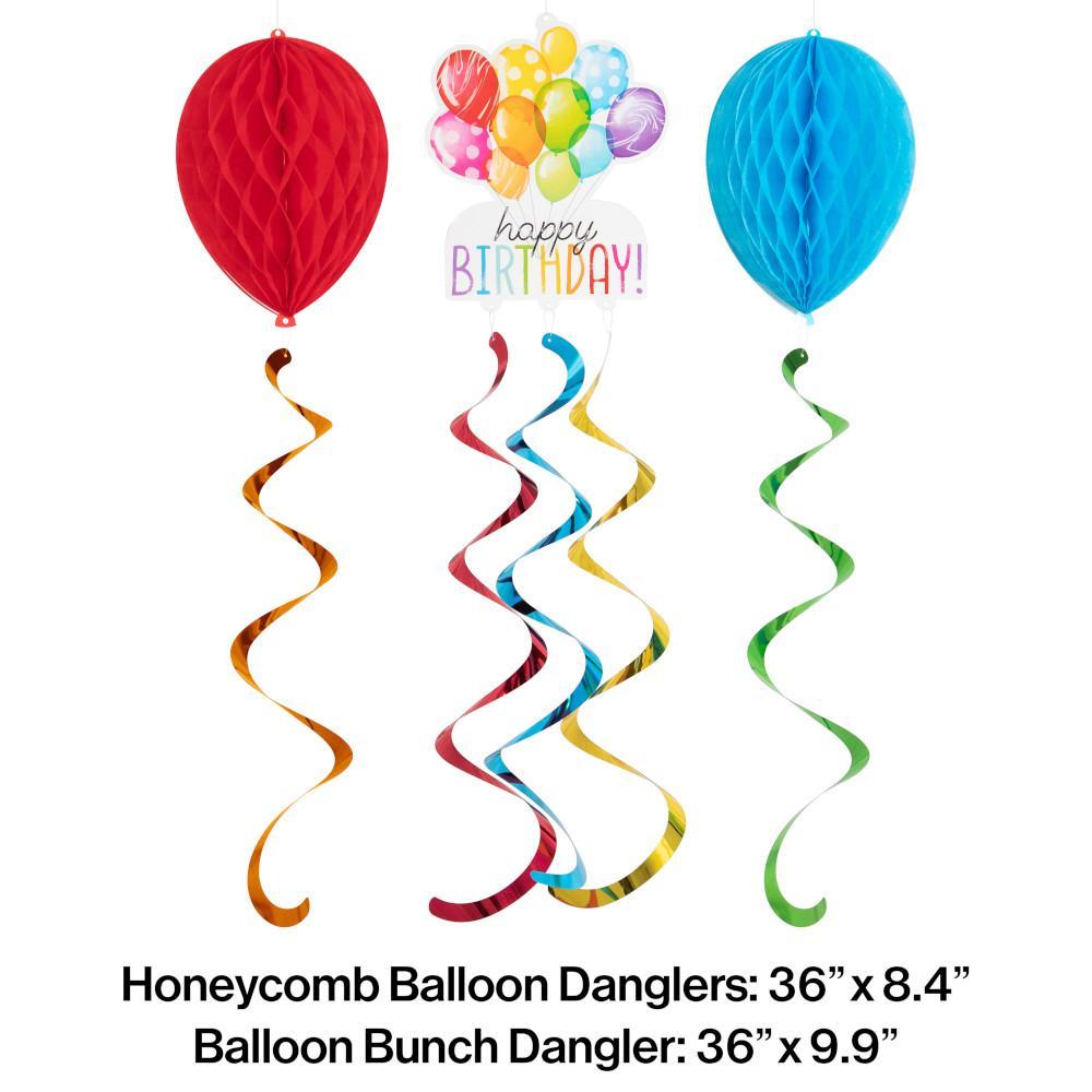 Balloon Bash Hanging Decoration w/ HC and Danglers 3ct | Amazing Pinatas 