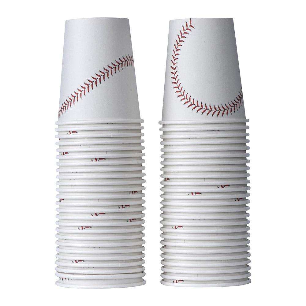 Baseball Themed 9 Oz Disposable Paper Cups 100 Pack | Amazing Pinatas 