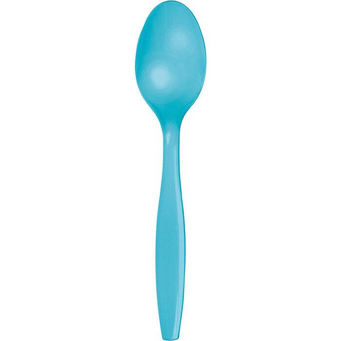 Bermuda Blue Plastic Spoons, 24 ct | Amazing Pinatas 