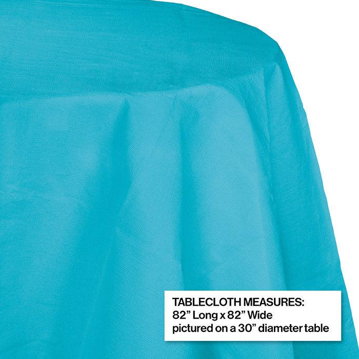 Bermuda Blue Round Polylined TIssue Tablecover, 82" | Amazing Pinatas 