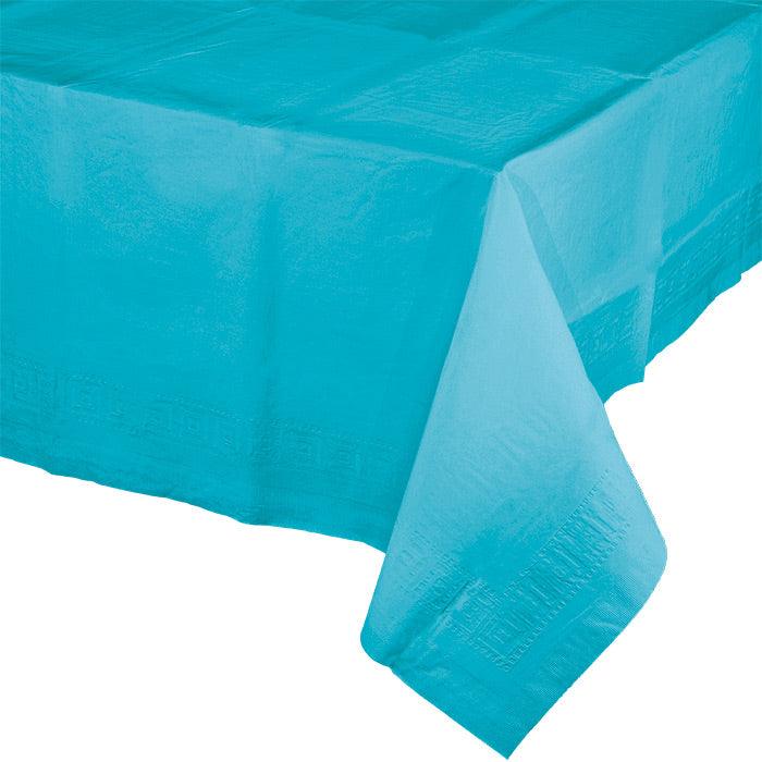 Bermuda Blue Tablecover 54"X 108" Polylined Tissue | Amazing Pinatas 