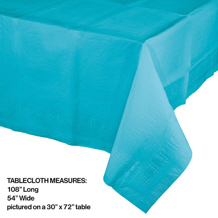 Bermuda Blue Tablecover 54"X 108" Polylined Tissue | Amazing Pinatas 