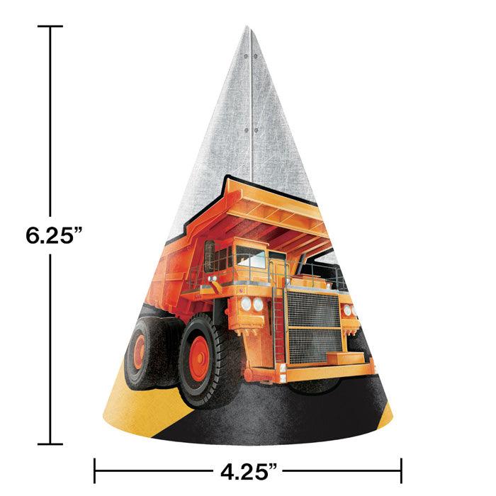 Big Dig Construction Party Hats, 8 ct | Amazing Pinatas 