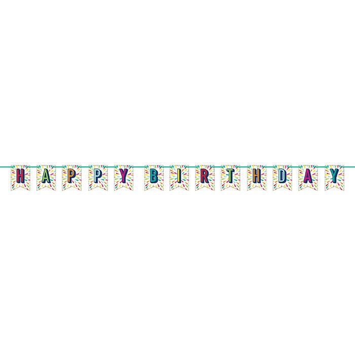 Birthday Burst Shaped Banner With Ribbon | Amazing Pinatas 