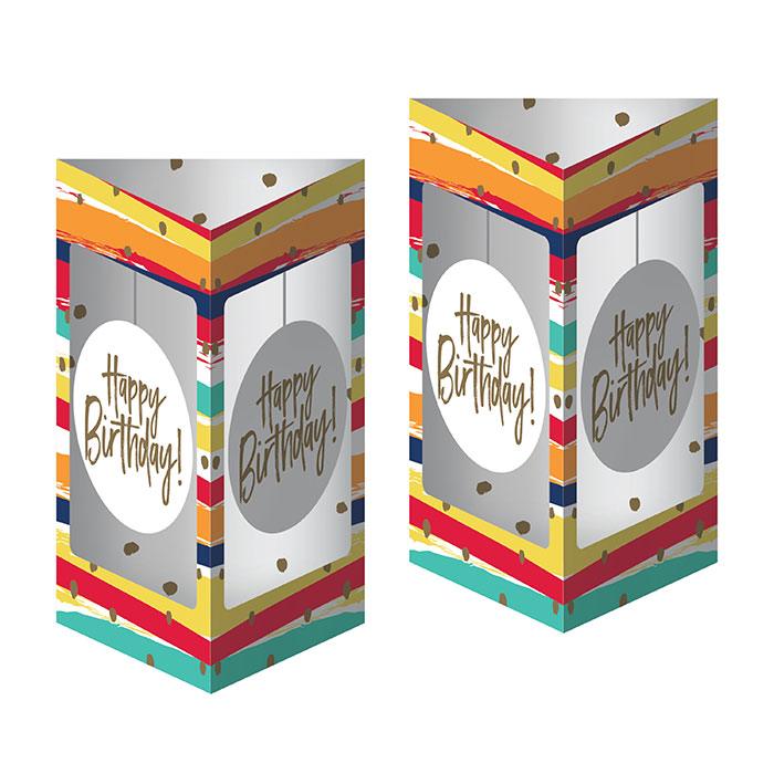 Birthday Stripes 3D Centerpiece with Danglers 2ct | Amazing Pinatas 