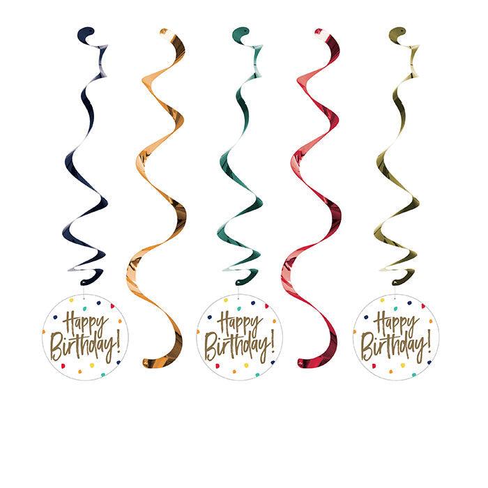 Birthday Stripes Dizzy Danglers Assorted 5ct | Amazing Pinatas 