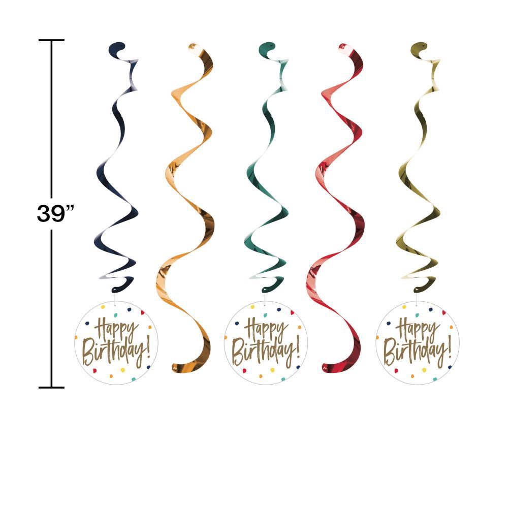 Birthday Stripes Dizzy Danglers Assorted 5ct | Amazing Pinatas 