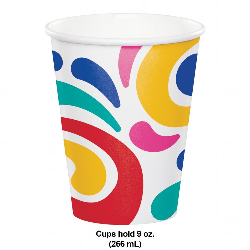 Birthday Swirls Hot/Cold Cup 9oz. (8 per Pkg) | Amazing Pinatas 