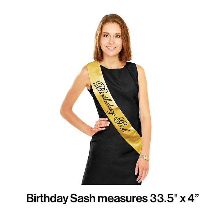 Black And Gold Birthday Sash | Amazing Pinatas 