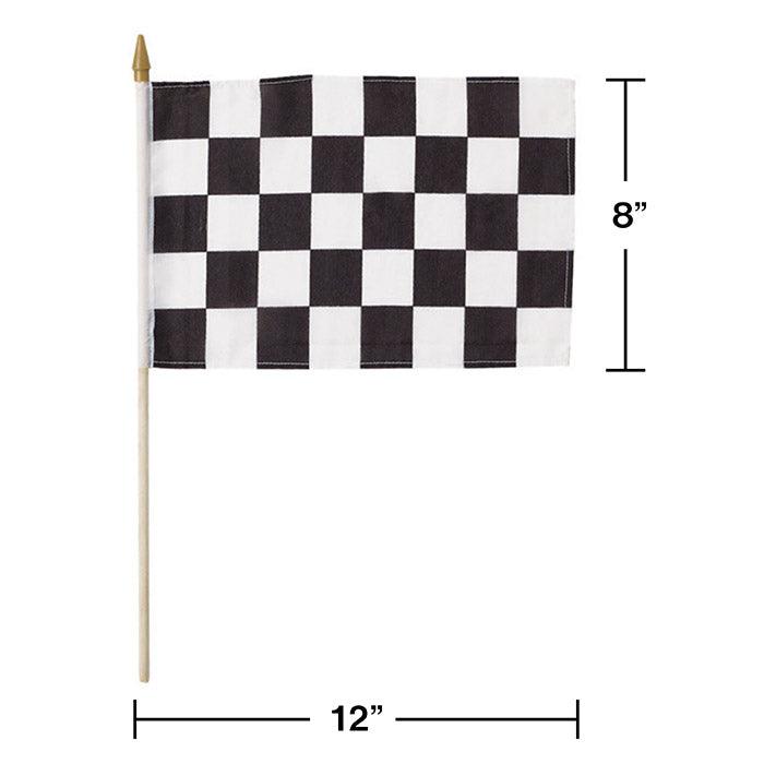 Black And White Check Cloth Racing Flag, 8" X 12" | Amazing Pinatas 