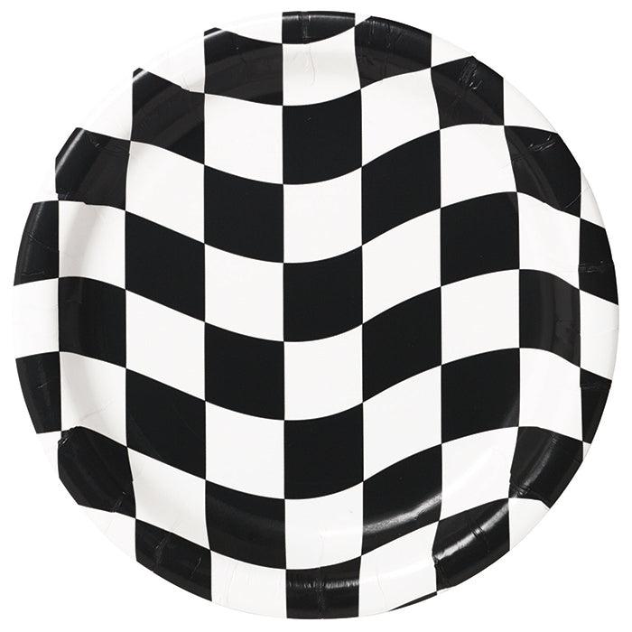 Black And White Check Dessert Plates, 8 ct | Amazing Pinatas 