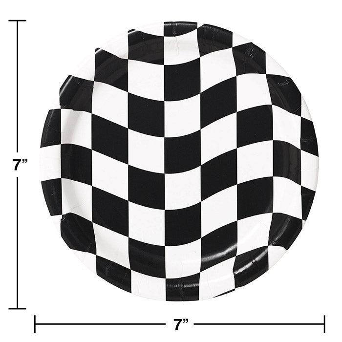 Black And White Check Dessert Plates, 8 ct | Amazing Pinatas 