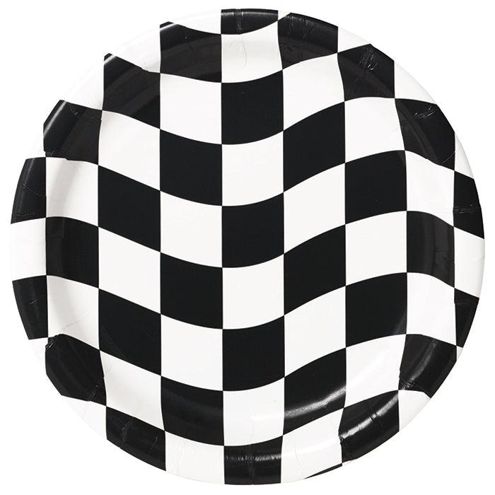 Black And White Check Paper Plates, 8 ct | Amazing Pinatas 