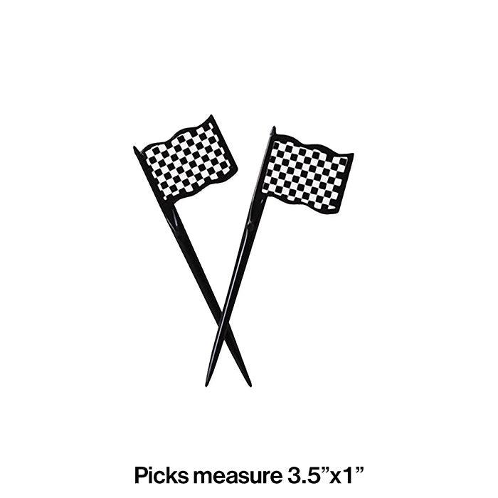 Black And White Check Picks, 12 ct | Amazing Pinatas 