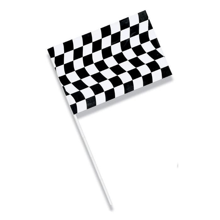 Black And White Check Plastic Flag, 23" x 36" | Amazing Pinatas 