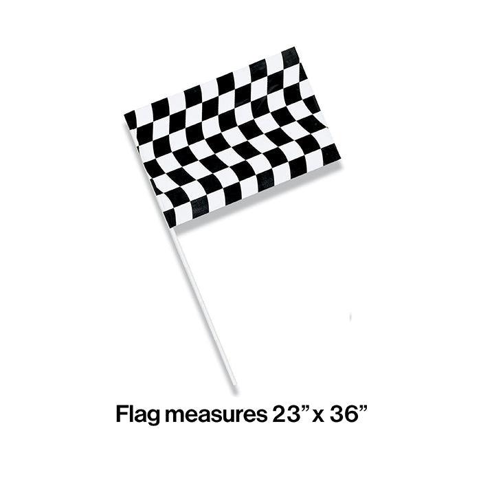 Black And White Check Plastic Flag, 23" x 36" | Amazing Pinatas 