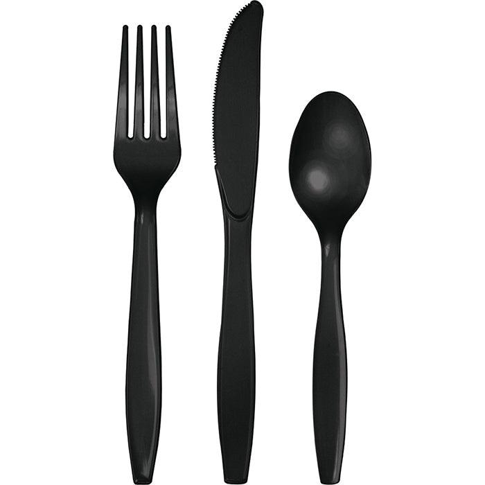 Black Assorted Cutlery Set, 18 ct | Amazing Pinatas 