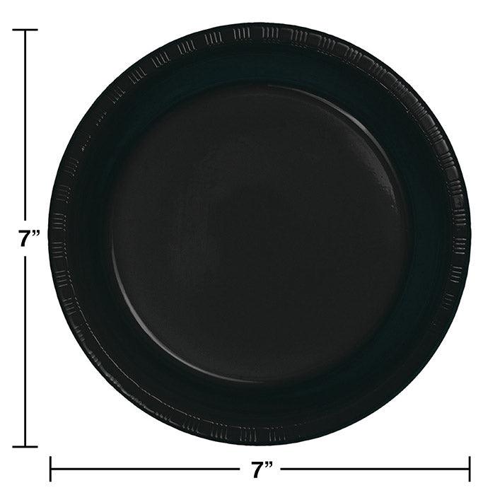 Black Plastic Dessert Plates, 20 ct | Amazing Pinatas 